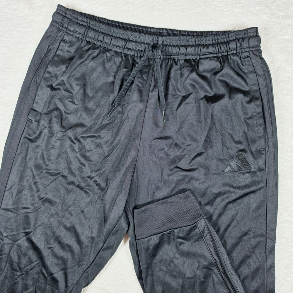 NEW Adidas Track Pants Mens L Black Joggers 3-Stripes Athletic JI8810